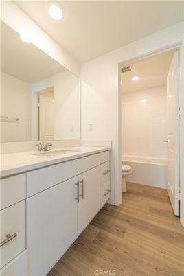 Bathroom, Interior, Recessed Lighting, Wood Texture Flooring