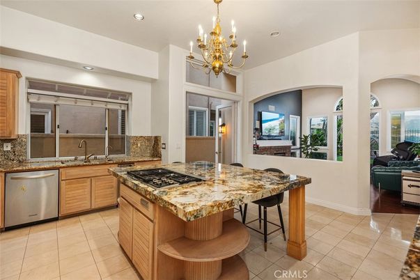 Chandelier, Interior, Kitchen, Recessed Lighting, Stainless Steel Appliances