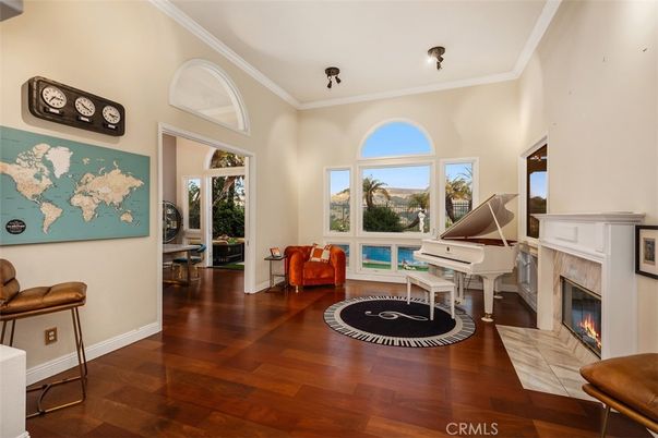 Fireplace, Interior, Living room, Piano, Wood Texture Flooring