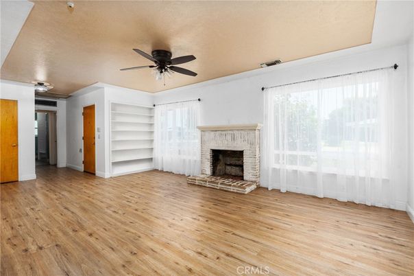 Empty room, Fireplace, Interior, Wood Texture Flooring
