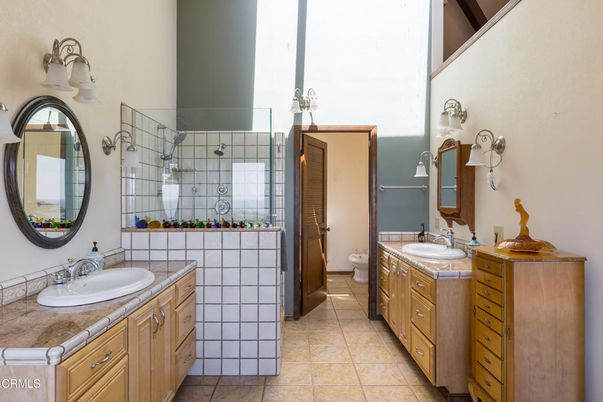 Bathroom, Dual Sink Vanities, Interior, Tile Countertops