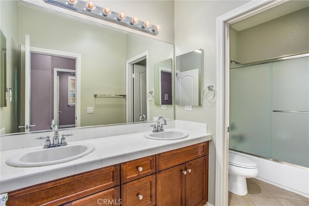 Bathroom, Dual Sink Vanities, Glass Shower, Interior, Tile Countertops