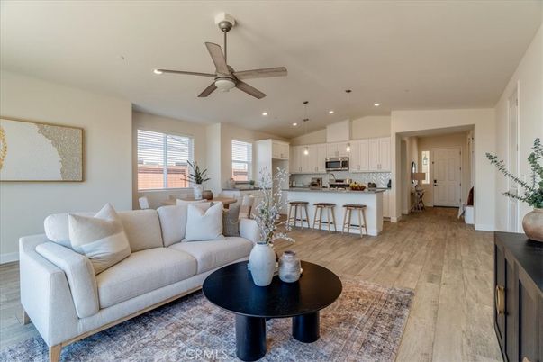 Dining room, Interior, Kitchen, Living room, Pendant Lights, Recessed Lighting, Wood Texture Flooring