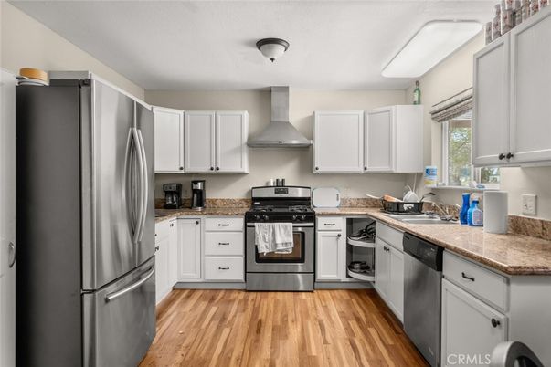 Interior, Kitchen, Stainless Steel Appliances, Wood Texture Flooring