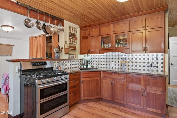 Interior, Kitchen, Stainless Steel Appliances, Wooden Ceilings, Wood Texture Flooring