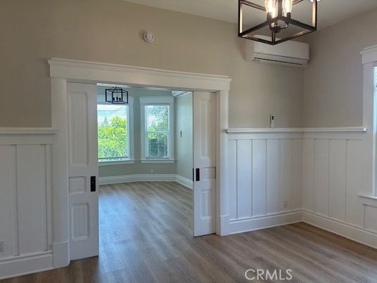 Empty room, Interior, Pendant Lights, Wood Texture Flooring