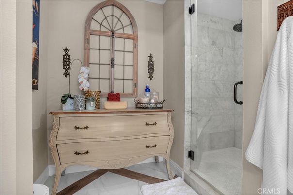 Bathroom, Glass Shower, Interior, Marble Walls