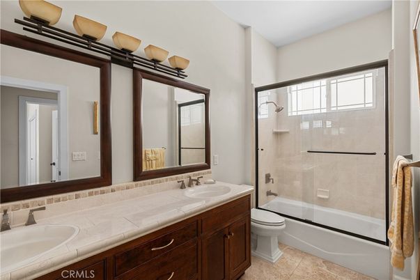 Bathroom, Dual Sink Vanities, Glass Shower, Interior, Tile Countertops