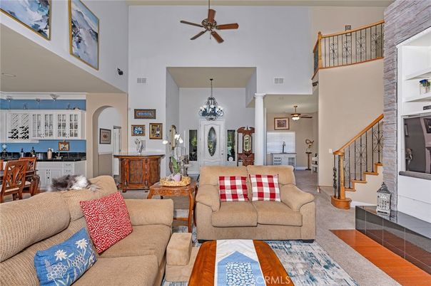 Chandelier, Dining room, Fireplace, Interior, Living room, Pendant Lights, Wood Texture Flooring