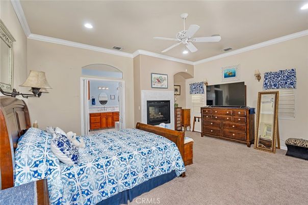 Bedroom, Fireplace, Interior, Recessed Lighting