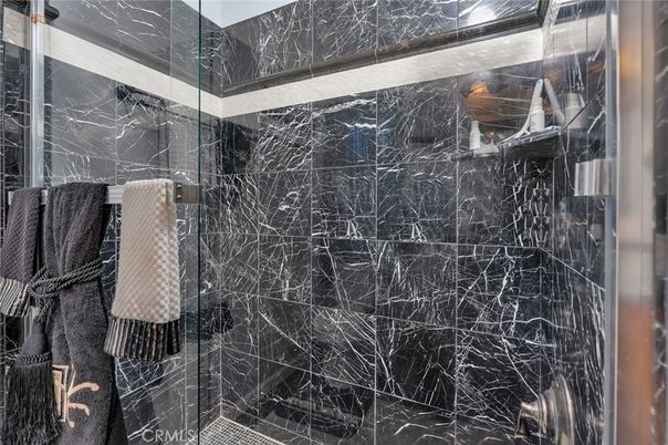 Bathroom, Glass Shower, Interior, Marble Walls