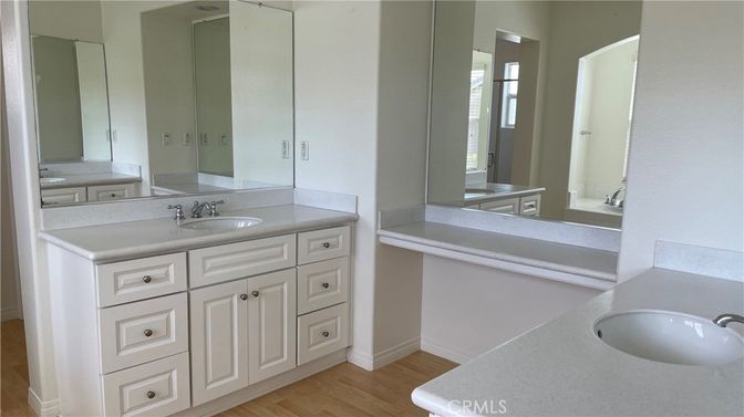 Bathroom, Dual Sink Vanities, Interior, Wood Texture Flooring