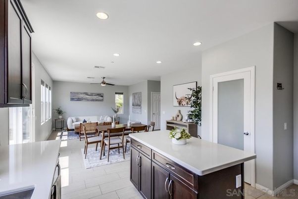 Dining room, Interior, Kitchen, Living room, Recessed Lighting