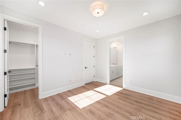 Bathroom, Empty room, Interior, Recessed Lighting, Wood Texture Flooring