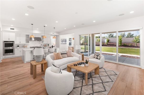 Interior, Kitchen, Living room, Pendant Lights, Recessed Lighting, Stainless Steel Appliances, Wood Texture Flooring