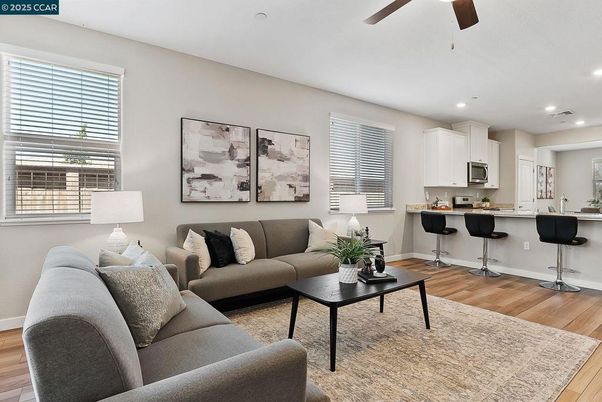 Interior, Kitchen, Living room, Recessed Lighting, Wood Texture Flooring