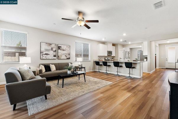 Interior, Kitchen, Living room, Recessed Lighting, Wood Texture Flooring