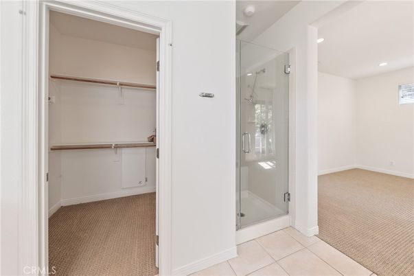 Bathroom, Glass Shower, Interior, Recessed Lighting, Walk-in Closets