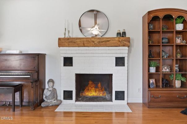Dining room, Fireplace, Interior, Wooden Beams