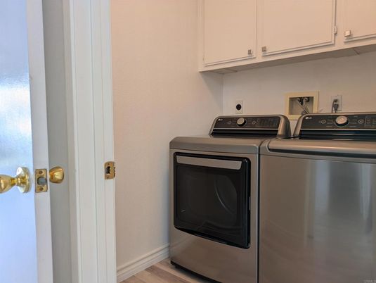 Interior, Washer, Wood Texture Flooring