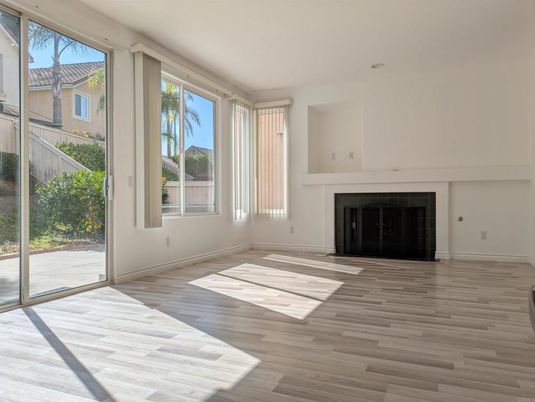 Empty room, Fireplace, Interior, Wood Texture Flooring