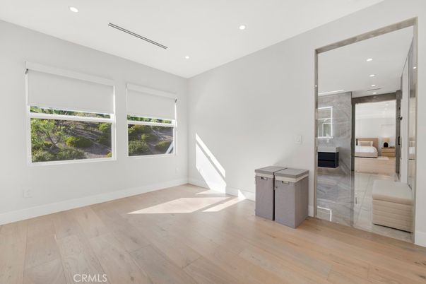 Bathroom, Empty room, Interior, Recessed Lighting, Wood Texture Flooring