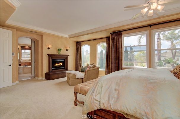 Bedroom, Fireplace, Interior