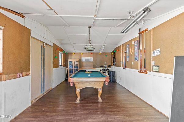 Billiard Table, Game Room, Interior, Pendant Lights, Wood Texture Flooring