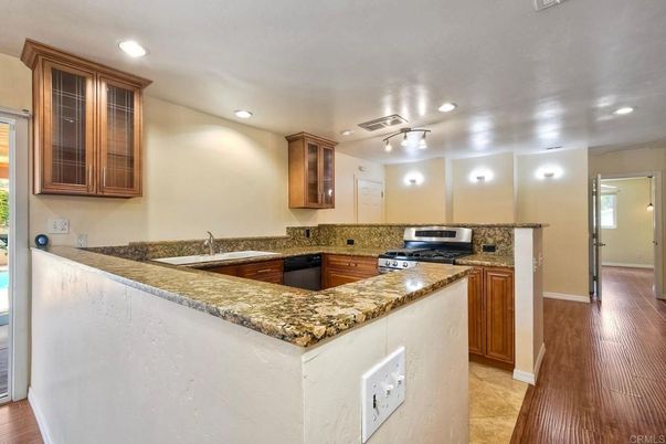 Interior, Kitchen, Recessed Lighting, Wood Texture Flooring