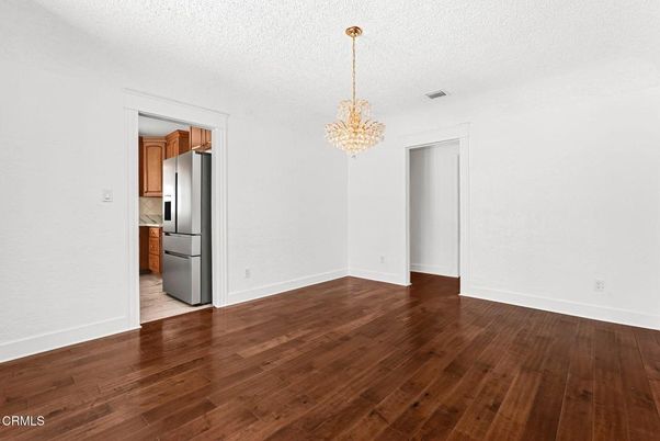 Chandelier, Empty room, Interior, Kitchen, Wood Texture Flooring