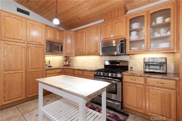 Interior, Kitchen, Pendant Lights, Stainless Steel Appliances, Wooden Ceilings