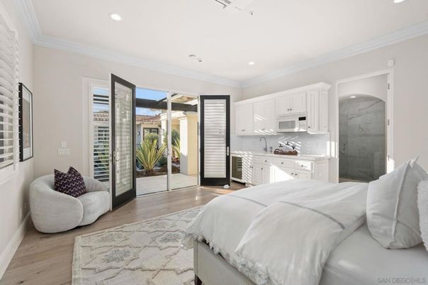 Bedroom, Interior, Kitchen, Marble Walls, Recessed Lighting, Wood Texture Flooring