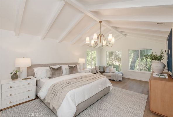 Bedroom, Chandelier, Interior, Wood Texture Flooring