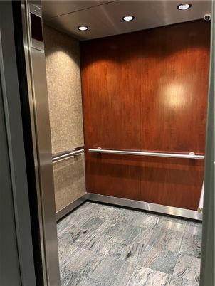 Elevator, Interior, Recessed Lighting, Wooden Walls