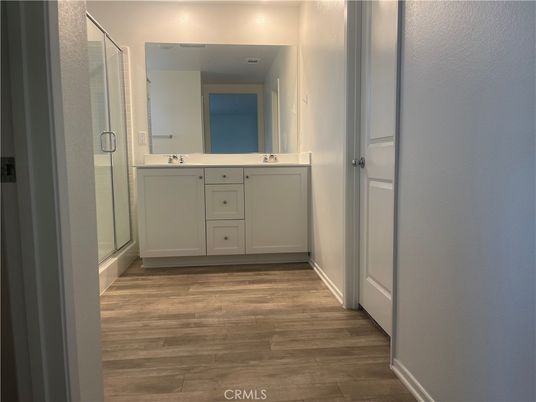 Bathroom, Dual Sink Vanities, Interior, Wood Texture Flooring