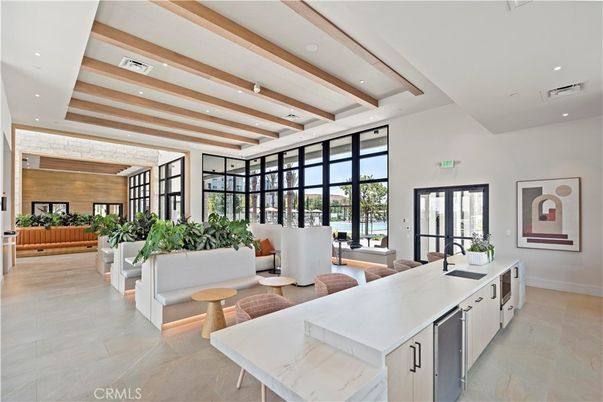 Interior, Kitchen, Living room, Recessed Lighting, Water, Wooden Beams