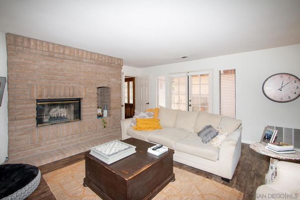 Fireplace, Interior, Living room, Stone Walls, Wood Texture Flooring