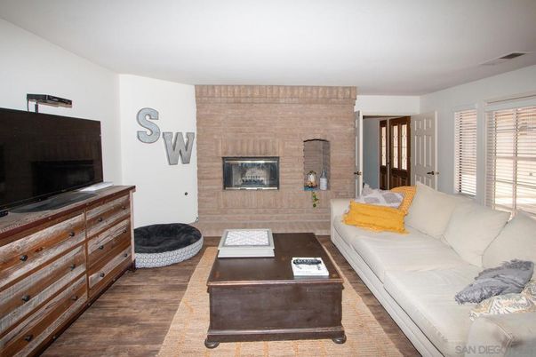 Fireplace, Interior, Living room, Stone Walls, Wood Texture Flooring