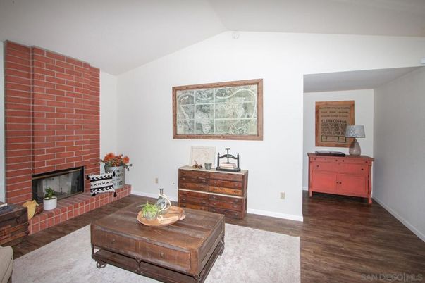 Fireplace, Interior, Living room, Stone Walls, Wood Texture Flooring