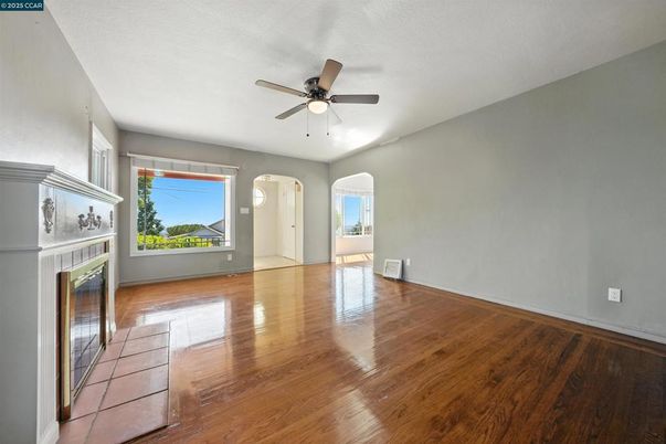 Empty room, Fireplace, Interior, Wood Texture Flooring