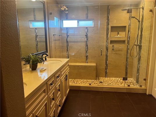 Bathroom, Dual Sink Vanities, Glass Shower, Interior