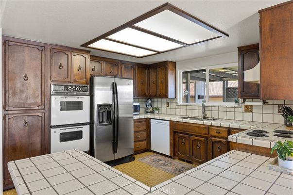 Interior, Kitchen, Stainless Steel Appliances, Tile Countertops