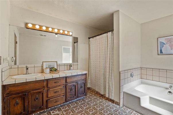 Bathroom, Dual Sink Vanities, Interior, Tile Countertops