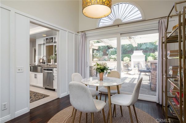 Dining room, Interior, Stainless Steel Appliances, Wood Texture Flooring