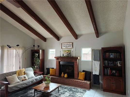 Fireplace, Interior, Living room, Wooden Beams