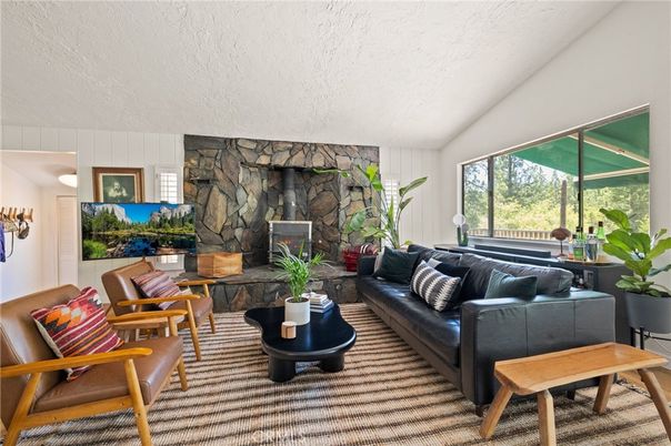 Fireplace, Interior, Living room, Stone Walls