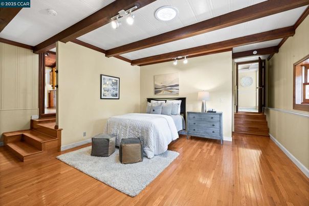 Bedroom, Interior, Wooden Beams, Wood Texture Flooring