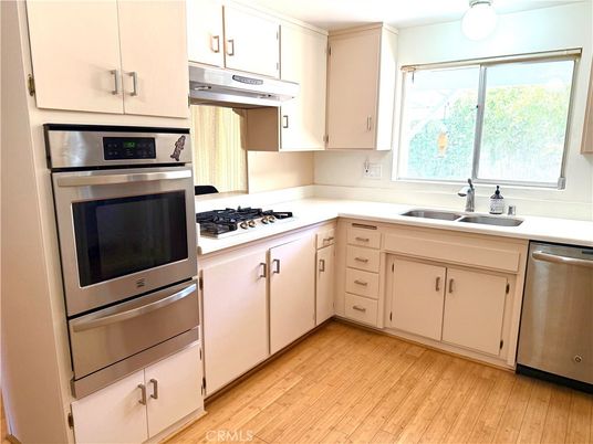 Interior, Kitchen, Stainless Steel Appliances, Wood Texture Flooring