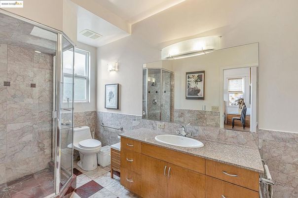 Bathroom, Glass Shower, Interior, Marble Walls