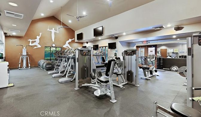 Fitness Equipment, Gym, Interior, Recessed Lighting